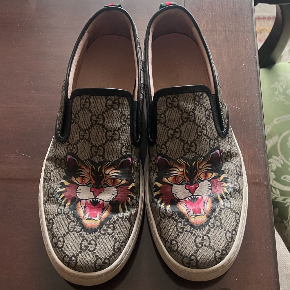 COPY - Gucci Tiger Print Slip Ons